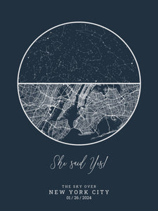 City & Sky Map - Premium Customized Product from City & Sky - Just $29.99! Shop now at City & Sky