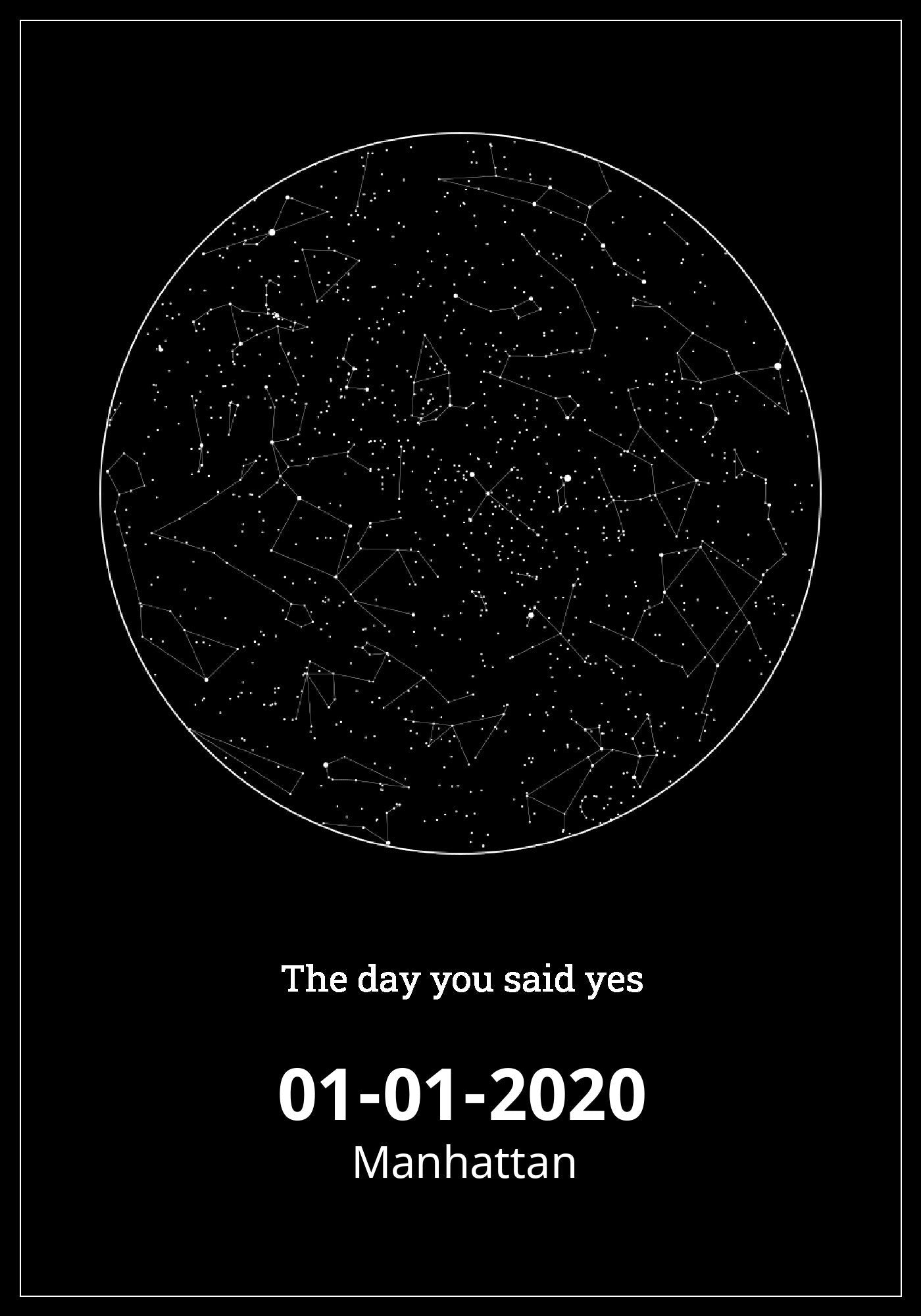 Simple Star Map - Premium Customized Product from City and Sky - Just $29.99! Shop now at City and Sky